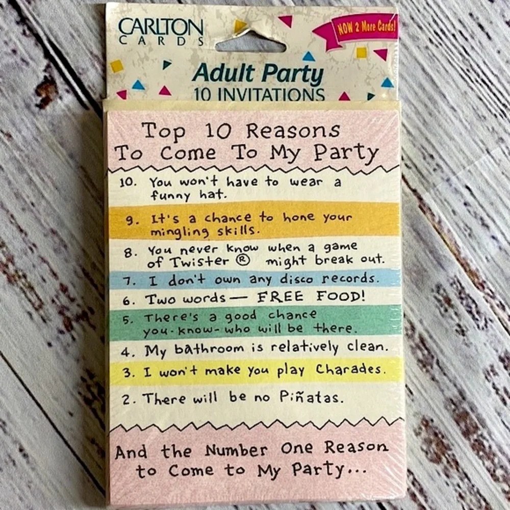 NWT Vintage Carlton Cards Adult Party Invitations NOS Sealed (50 Total)